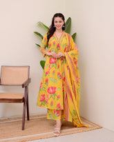*New stylish and affordable beautiful straight fit  set with beautiful print and fabric pure Cotton*
